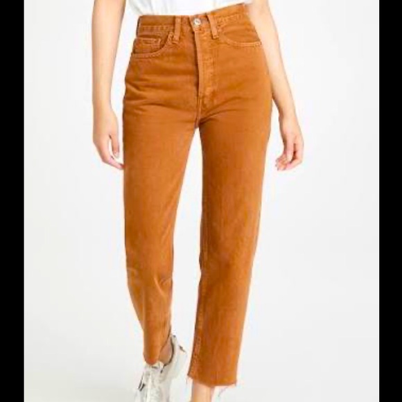 Re/Done 70’s ultra high rise stove pipe jeans, brown, sz 28 - Picture 1 of 4